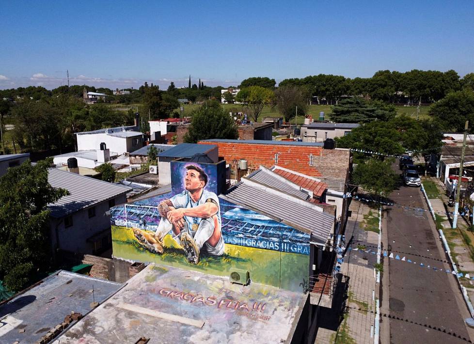 Seinämaalaus Lionel Messin synnyinkodissa Rosariossa.