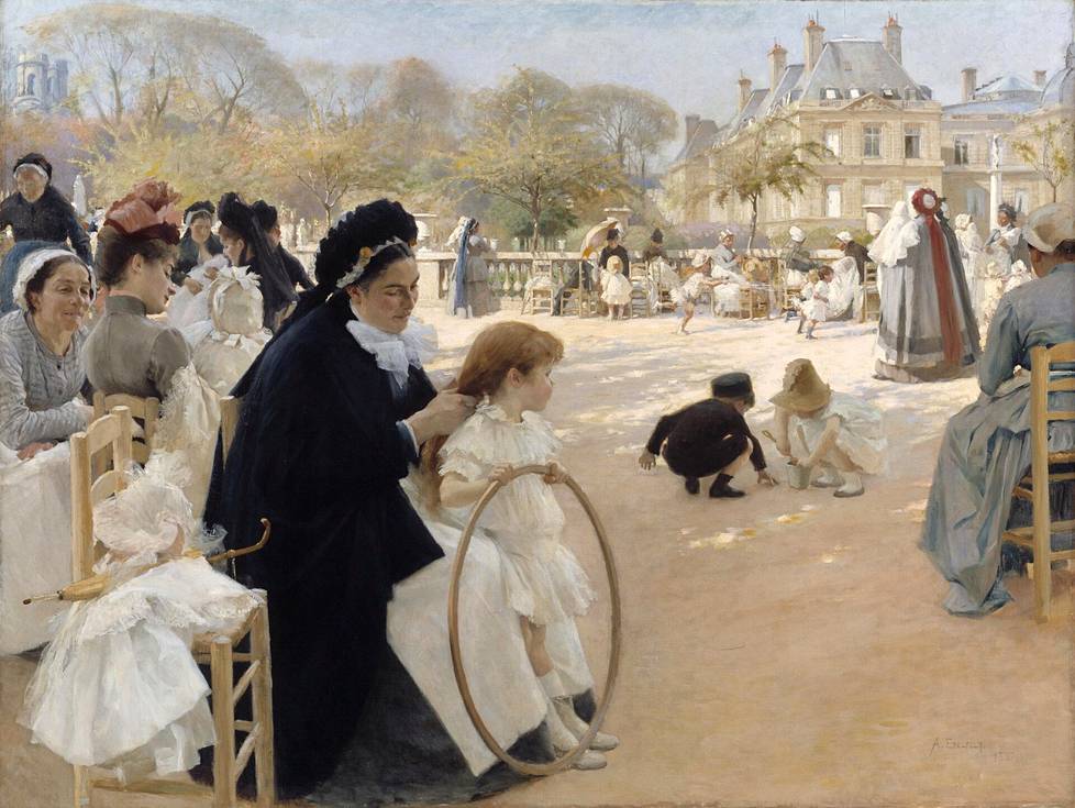 Albert Edelfelt: Pariisin Luxembourgin puistossa, 1887. 