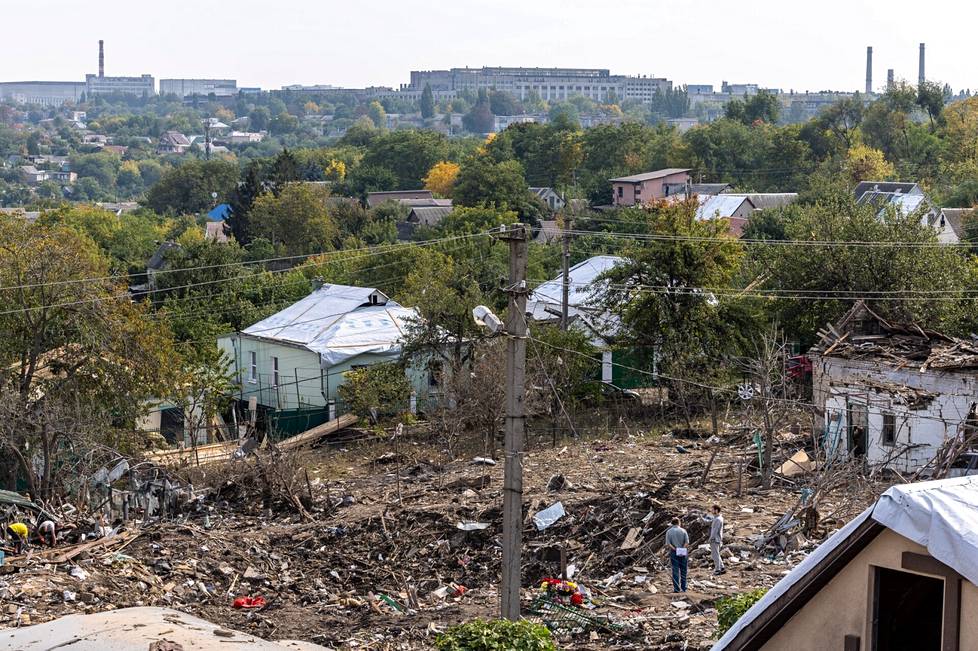 The house destroyed in the missile strike is located in the Slahovka residential area on the southern edge of the Dnipro city of millions. 