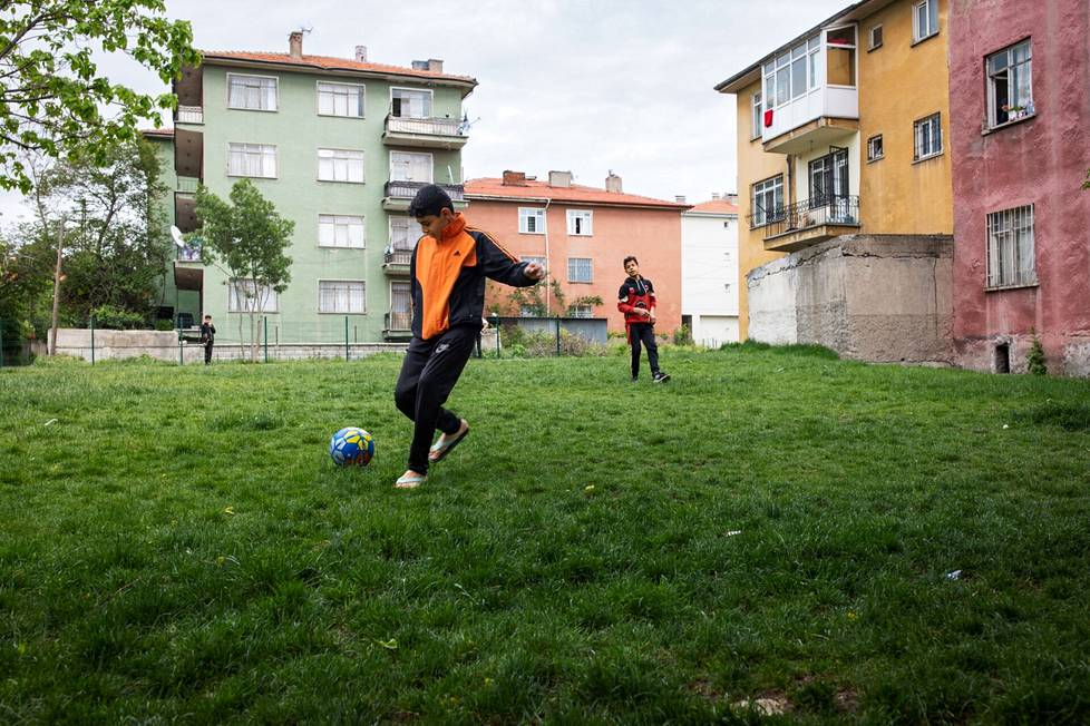 Brothers Suphi Elabit (right), 14, and Mahmut Elabit, 13, were playing soccer in the Altındağ neighborhood of Ankara.
