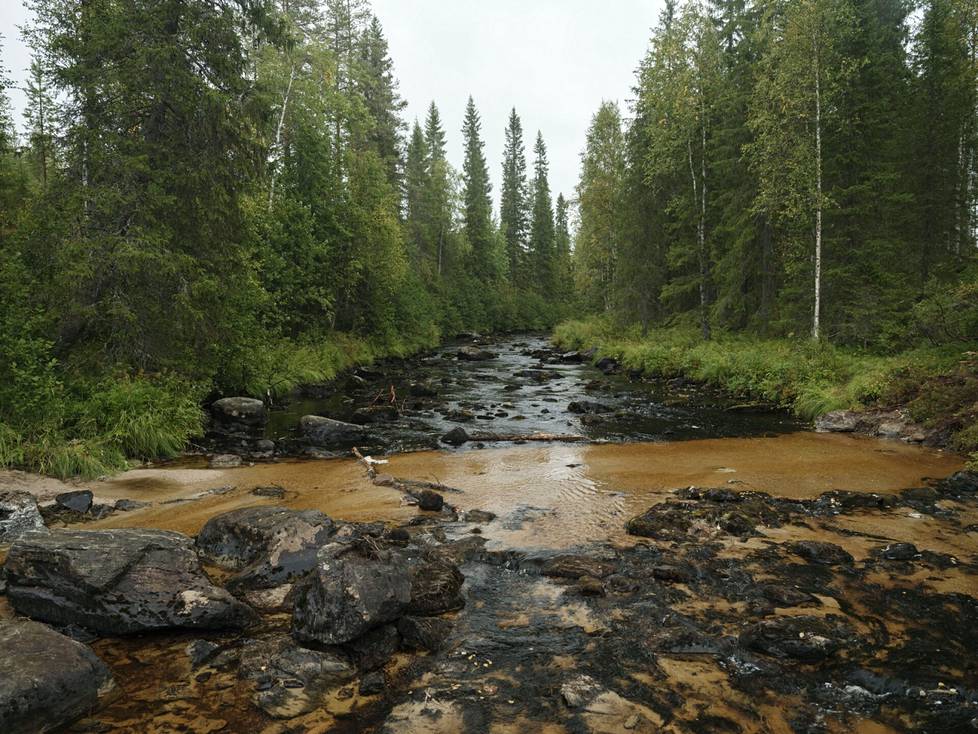 The crossing point stands out clearly in the river. The bottom of the shallow part, which can be waded with rubber boots, is soft with sand.