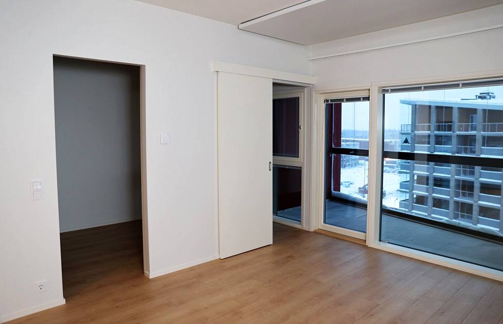 Sliding doors create space in the apartments. 