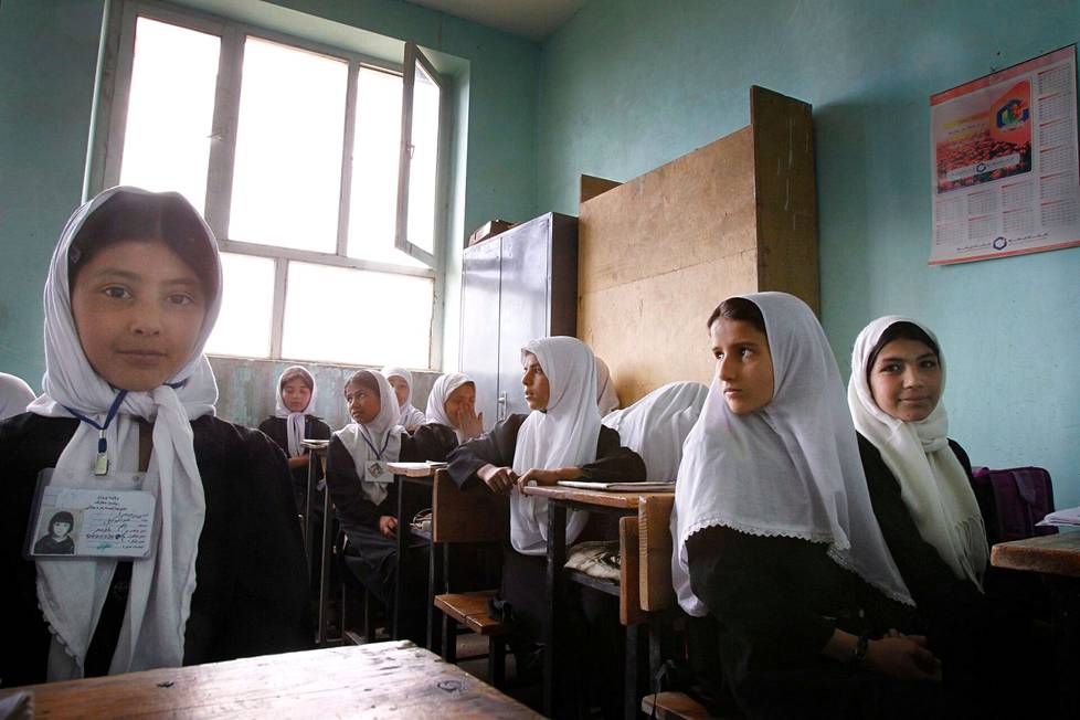 Afghan schoolchildren in the city of Charikar in 2010.