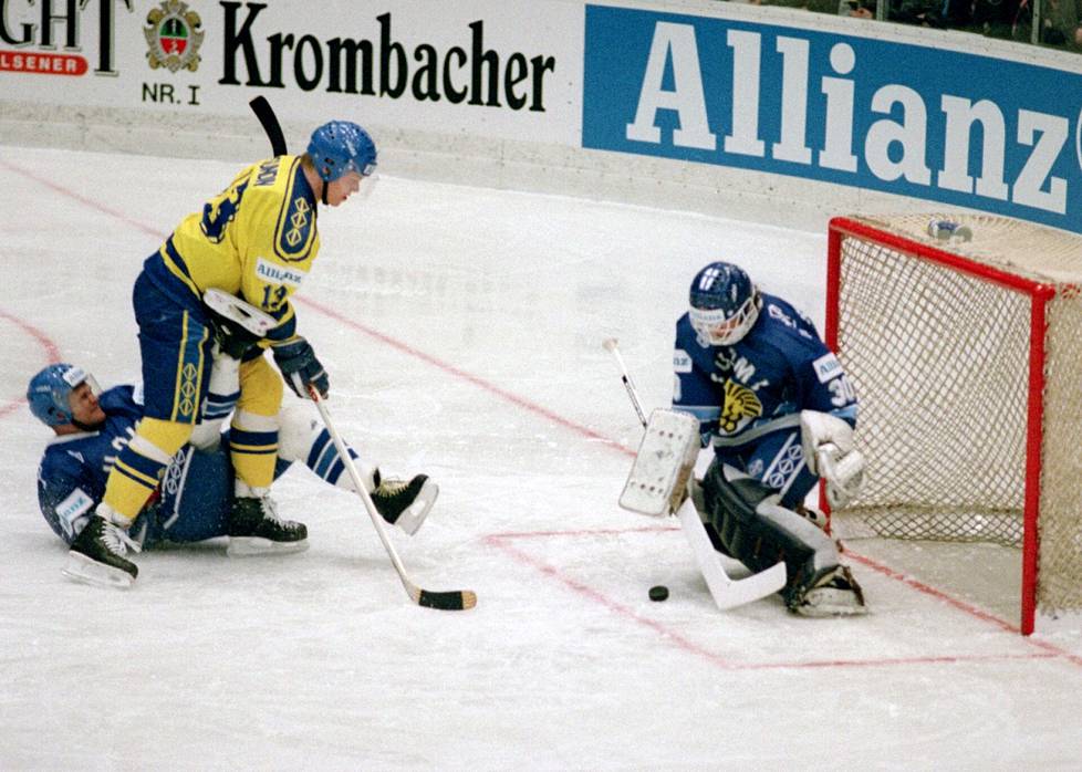 Ruotsin Mats Sundin teki runsaassa 50 sekunnissa kaksi maalia ja tasoitti ottelun Suomea vastaan Turussa vuonna 1991.