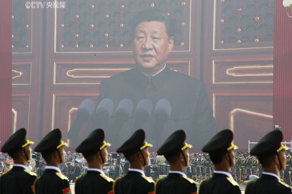 Xi Jinping puhui Pekingissä Kiinan kansantasavallan perustamisen 70-vuotispäivänä syksyllä 2019.