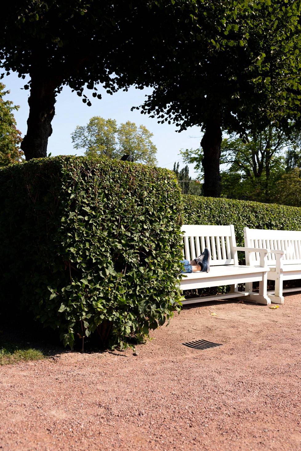 Helsinki residents enjoy Sunday's warmth outside.