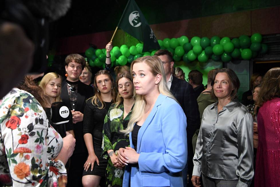 The chairperson of the Greens, Sofia Virta, in a TV interview before the election results were revealed.