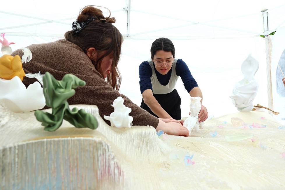 Hana Omori and Tanya Cruz finish the figures that end up in the House of Spirits.