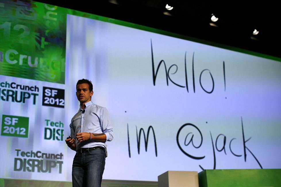 Jack Dorsey, 35, puhui Tech Crunch Disrupt SF -tapahtumassa San Franciscossa vuonna 2012.