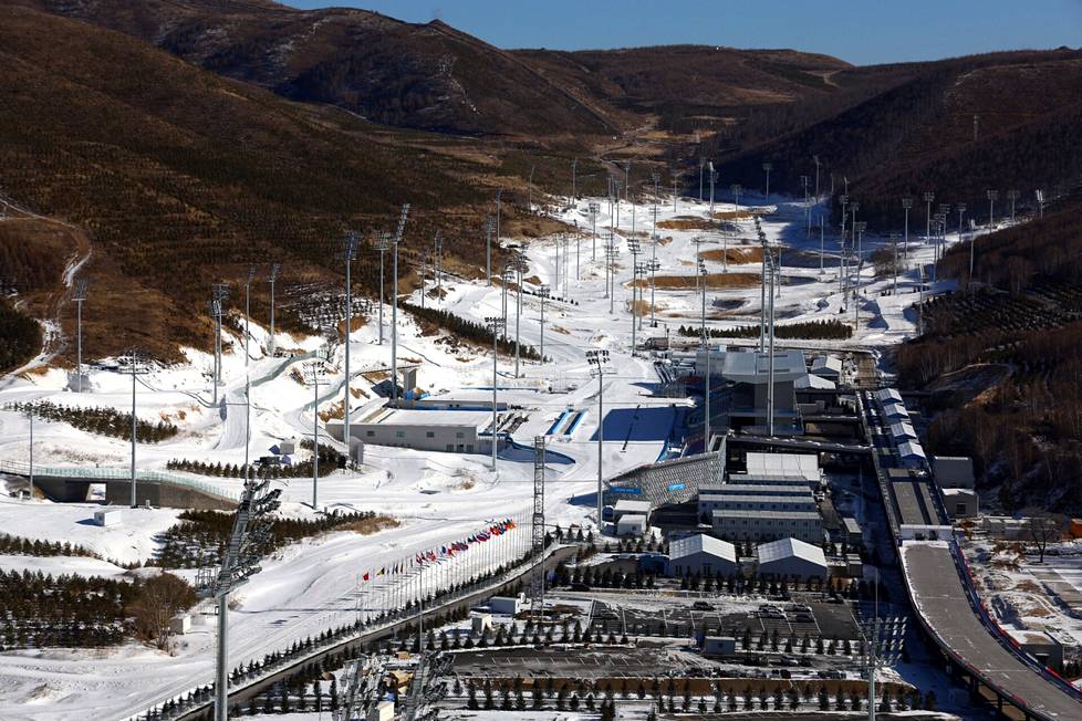 View of the Olympic biathlon center on Saturday.