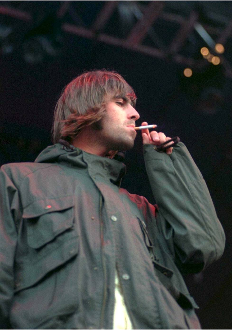 Oasis was at the peak of his career in 1996. Pictured is Liam Gallagher on stage in Stockholm that summer.