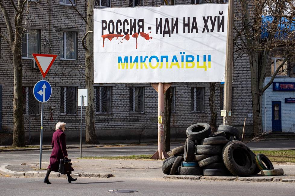 "Russia - fuck you!  t. Mycola"will be announced on the billboard. 
