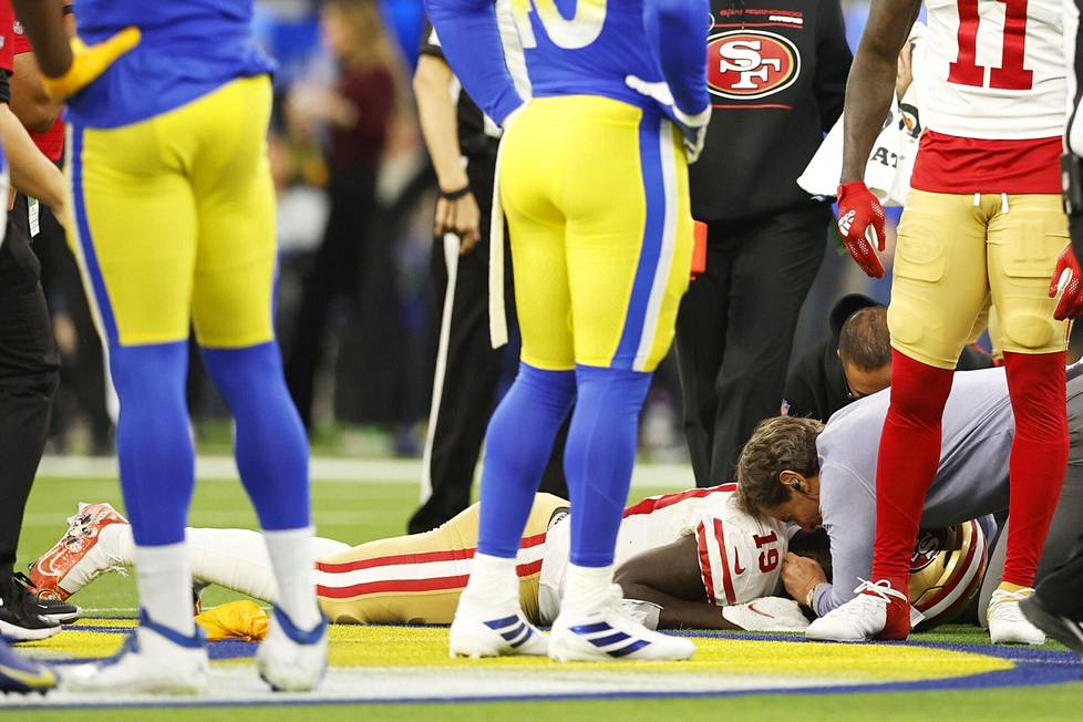 The San Francisco 49ers' Deebo Samuel's condition was examined after the attack in the conference final against the Los Angeles Rams.