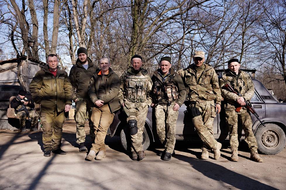 Ukrainian soldiers stationed in Zaporizhia.  Chief Sergeant Ihor Yakovenko is second from the right. 