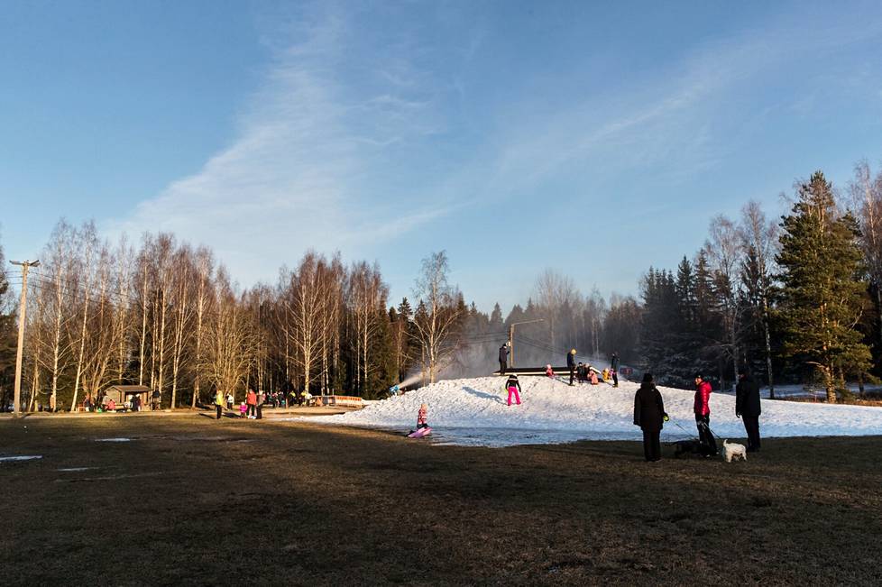 In Finland, winters have condensed in the Helsinki metropolitan area.  In Oittaa, Espoo, children slid down a hill on top of a cannon made of cannon snow in January last year.