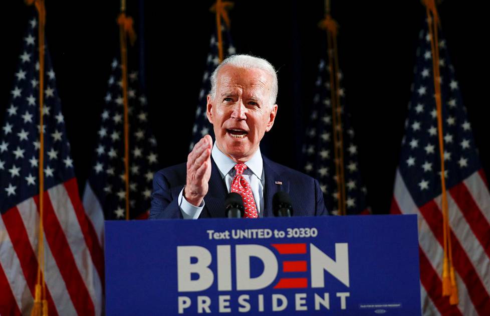 Democratic U.S. presidential candidate and former Vice President Joe Biden speaks about the COVID-19 coronavirus pandemic at an event in Wilmington, Delaware, U.S., March 12, 2020.
