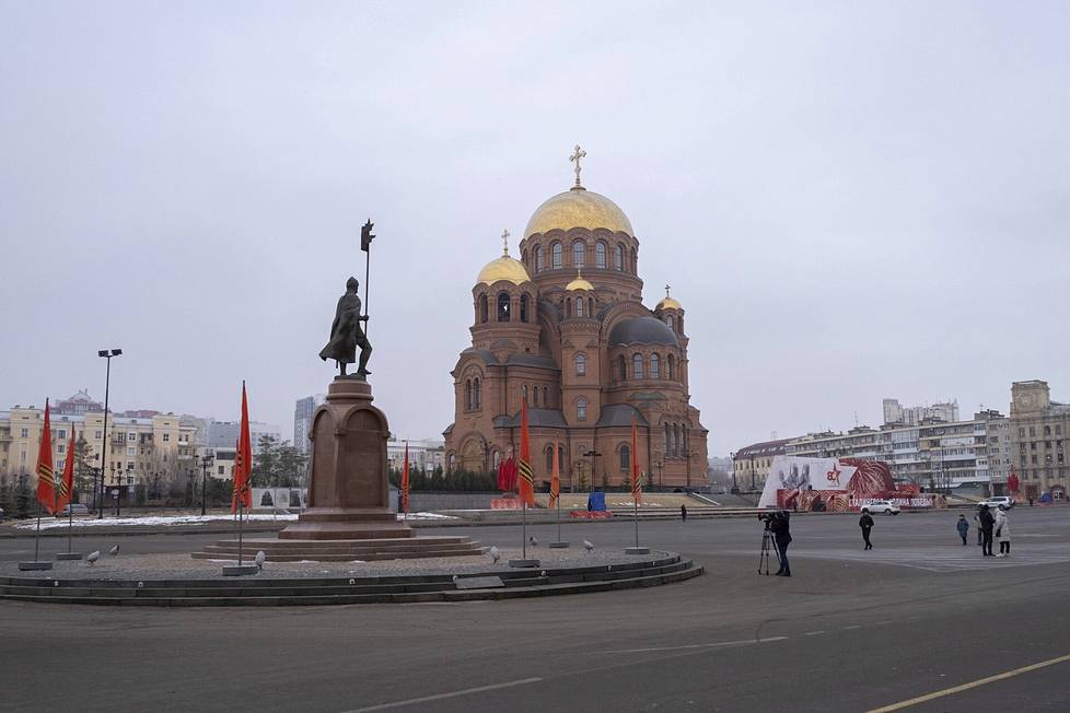 Volgogradin pääaukio, jossa torstain paraati pidetään.