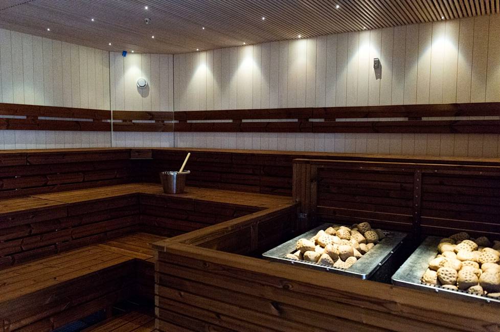 The larger sauna in the women's section has two stoves.