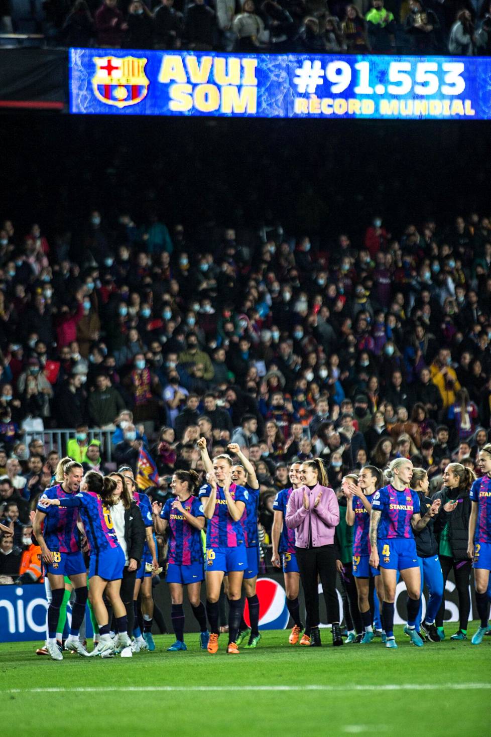 FC Barcelonan naiset kaatoivat maaliskuussa Real Madridin peräti 91 553 katsojan edessä.