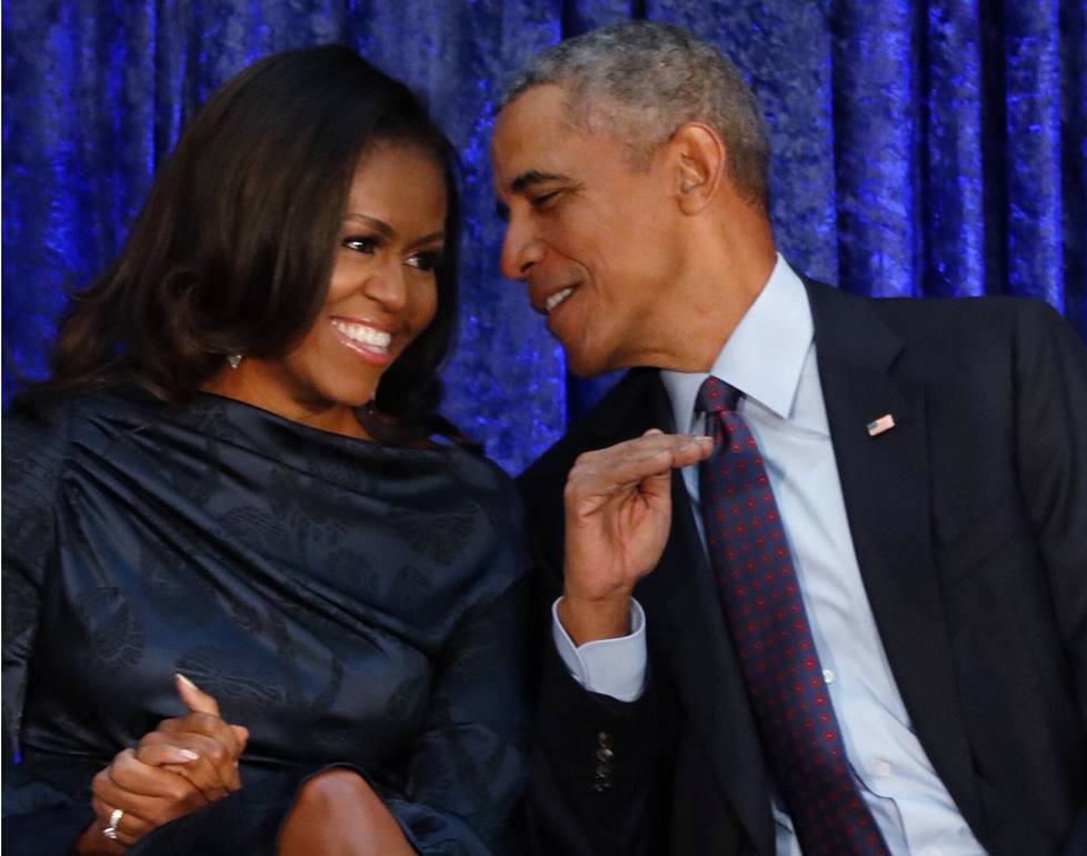 Michelle and Barack Obama in 2018.