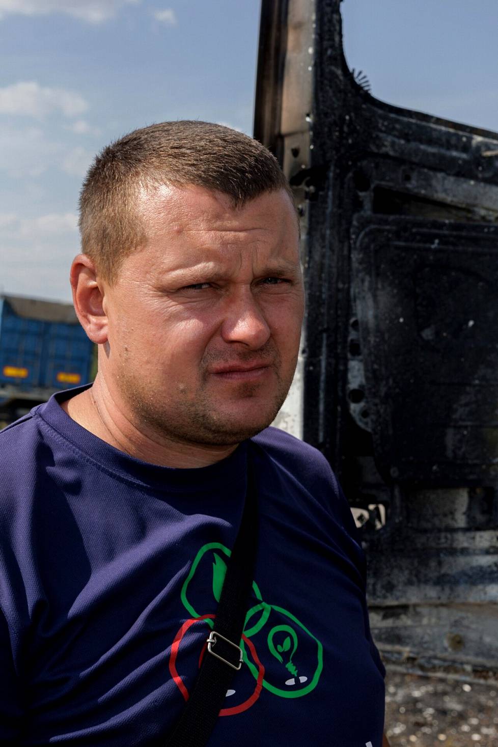 Vyatseslav Kalinetsenko said that he was preparing food next to the trailer when the attack happened.