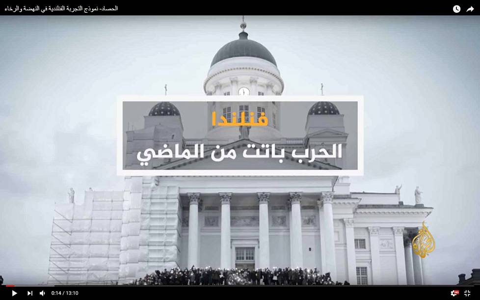 ”Suomi – sota jäi historiaan”, otsikoi arabiankielinen Al-Jazeera yhden Suomi-viikkonsa reportaaseista.