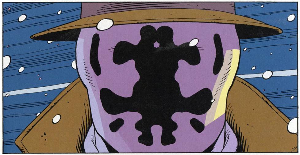 Vartijat-sarjakuvan Rorschach-hahmo.