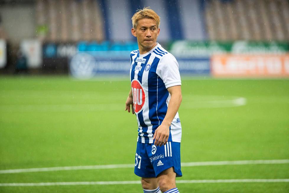 HJK midfielder Atomu Tanaka in HJK's home game against Lahti in May.