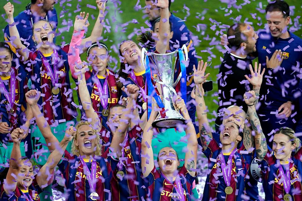 FC Barcelona juhli mestaruuttaan.