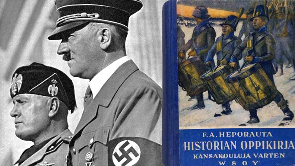 Benito Mussolini ja Adolf Hitler saivat myönteiset maininnat F. A. Heporaudan Historian oppikirjassa kansakouluja varten vuonna 1939.
