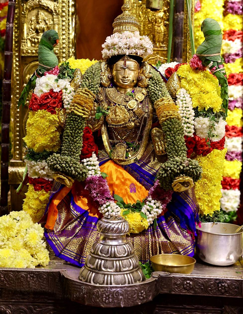 Intian Chennaissa sijaitsevaan hindutemppeliin odotettiin uudenvuodenpäivänä 75 000 vierailijaa palvomaan hyvän onnen ja menestyksen jumalhahmoa. 