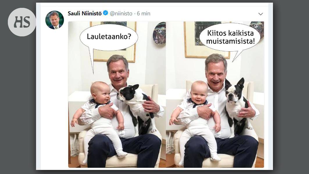 Presidentti Sauli Niinistö julkaisi Twitterissä kuvan Aaro-pojasta -  Politiikka 